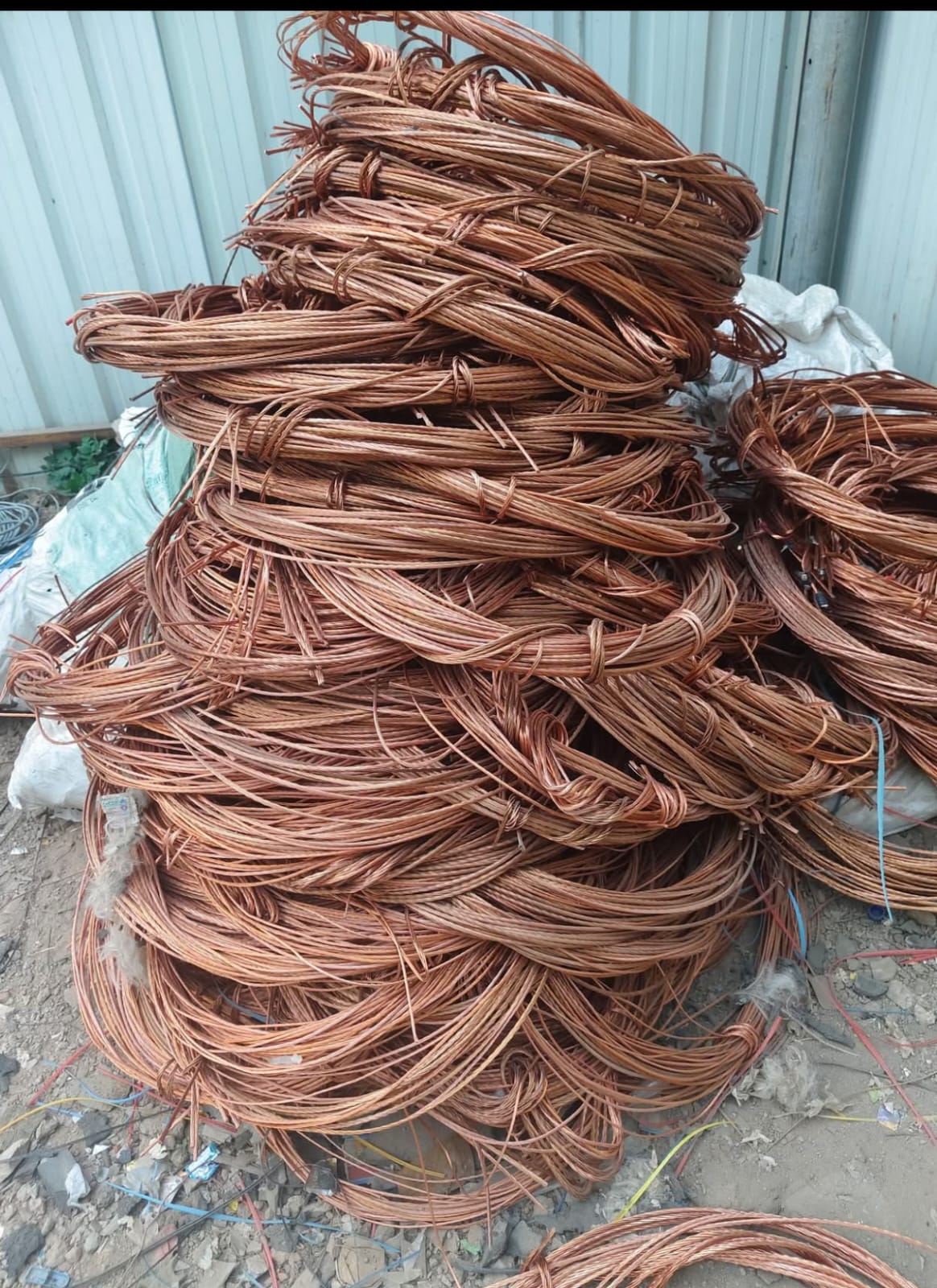 Copper wire scrap coils